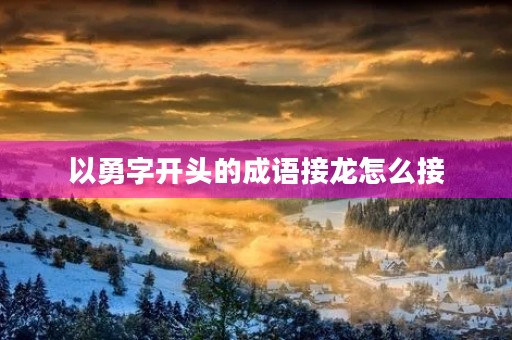 以勇字开头的成语接龙怎么接