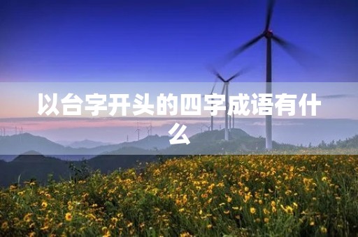 以台字开头的四字成语有什么