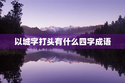 以城字打头有什么四字成语