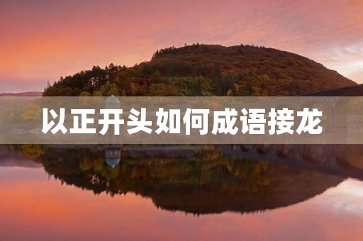 以正开头如何成语接龙