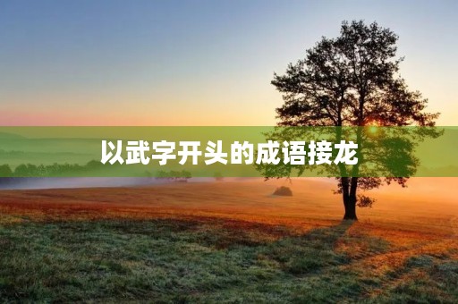 以武字开头的成语接龙 以武字开头的成语接龙