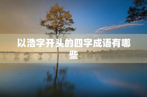 以浩字开头的四字成语有哪些