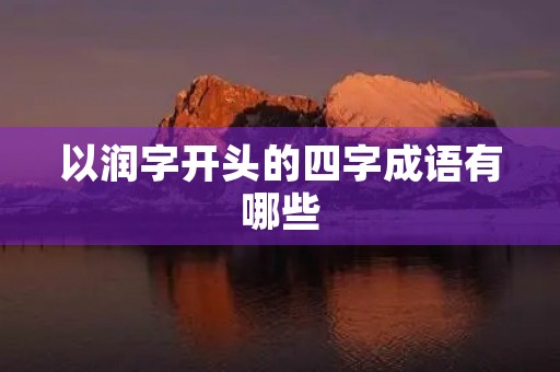 以润字开头的四字成语有哪些