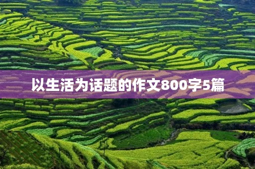 以生活为话题的作文800字5篇 以生活为话题的作文800字5篇