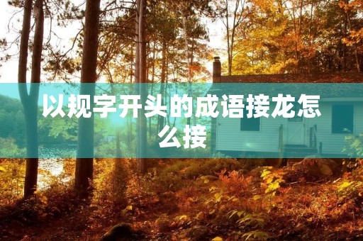 以规字开头的成语接龙怎么接