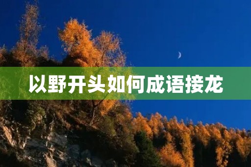 以野开头如何成语接龙 以野开头如何成语接龙