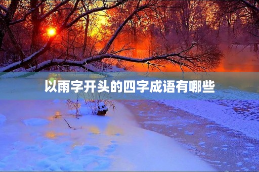 以雨字开头的四字成语有哪些 以雨字开头的四字成语有哪些