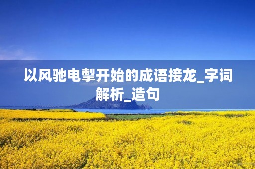 以风驰电掣开始的成语接龙_字词解析_造句