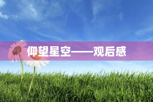 仰望星空——观后感