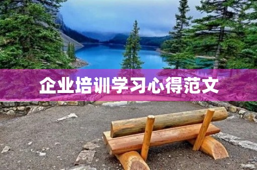 企业培训学习心得范文