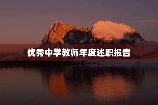 优秀中学教师年度述职报告