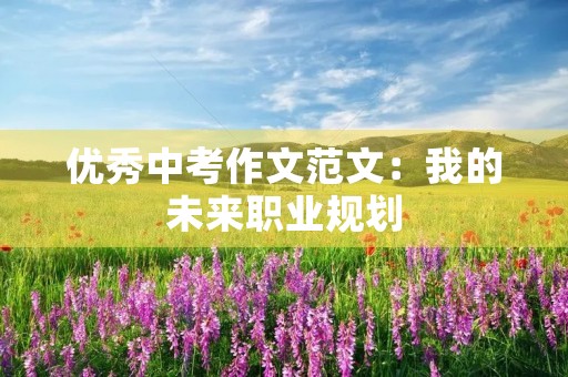 优秀中考作文范文：我的未来职业规划