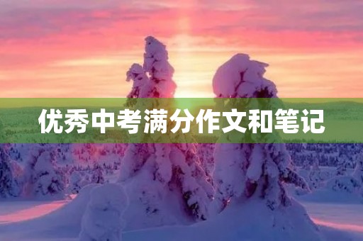 优秀中考满分作文和笔记 优秀中考满分作文和笔记