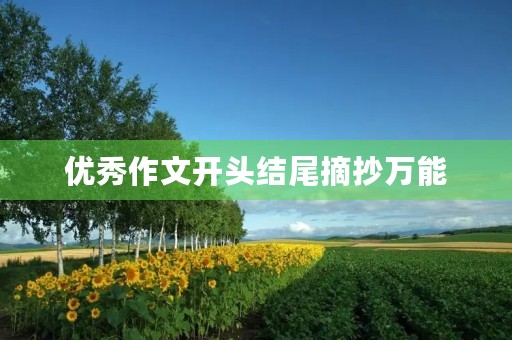 优秀作文开头结尾摘抄万能