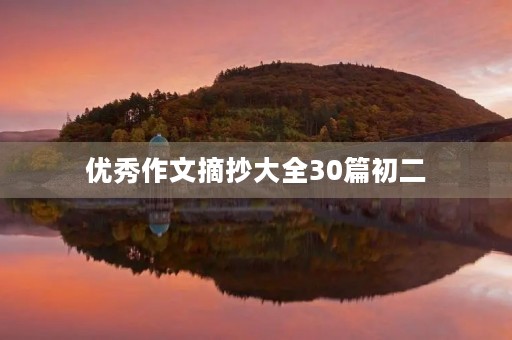 优秀作文摘抄大全30篇初二 优秀作文摘抄大全30篇初二