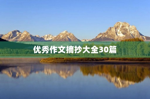 优秀作文摘抄大全30篇 优秀作文摘抄大全30篇