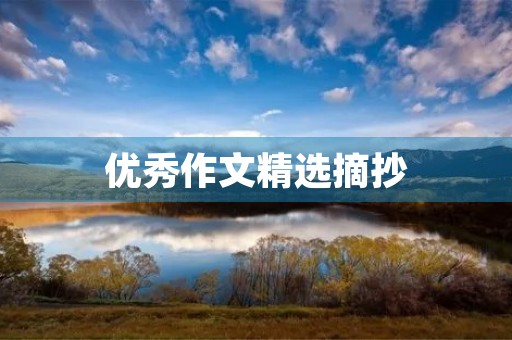 优秀作文精选摘抄