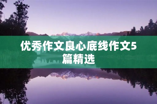 优秀作文良心底线作文5篇精选