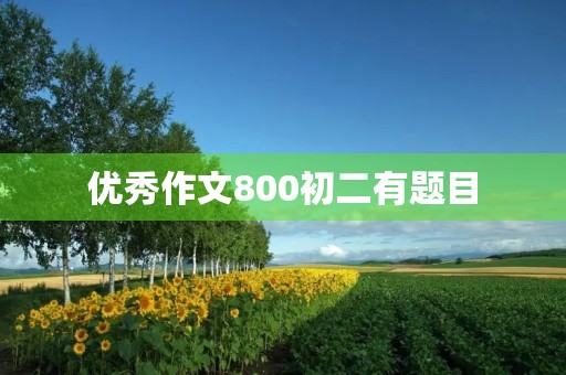 优秀作文800初二有题目 优秀作文800初二有题目