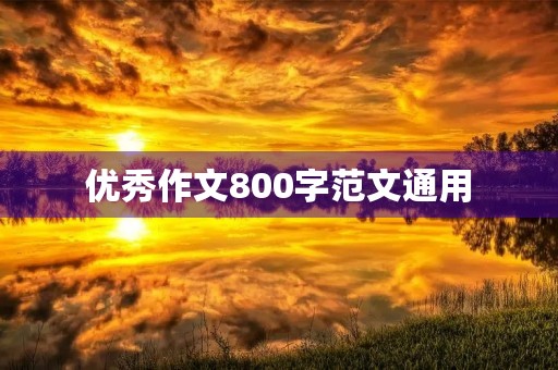 优秀作文800字范文通用 优秀作文800字范文通用