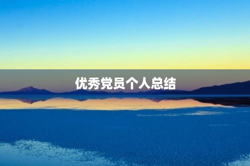 优秀党员个人总结