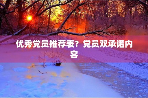 优秀党员推荐表？党员双承诺内容