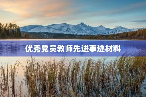 优秀党员教师先进事迹材料