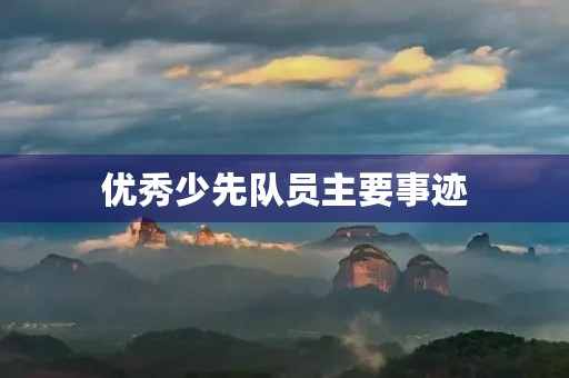 优秀少先队员主要事迹 优秀少先队员主要事迹