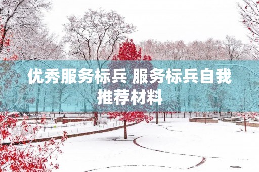 优秀服务标兵 服务标兵自我推荐材料 优秀服务标兵 服务标兵自我推荐材料