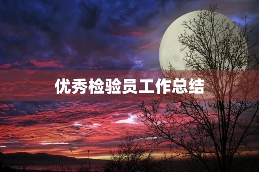 优秀检验员工作总结