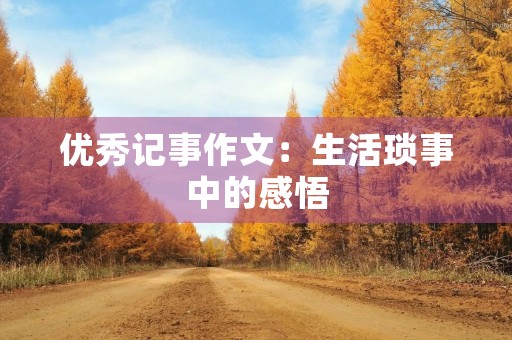 优秀记事作文:生活琐事中的感悟 优秀记事作文:生活琐事中的感悟