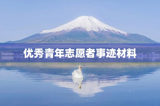 优秀青年志愿者事迹材料