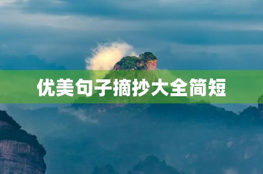 优美句子摘抄大全简短，优美句子摘抄大全简短十五字