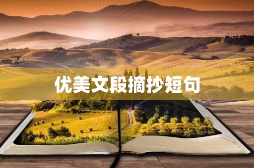 优美文段摘抄短句