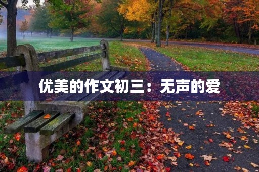 优美的作文初三:无声的爱 优美的作文初三:无声的爱