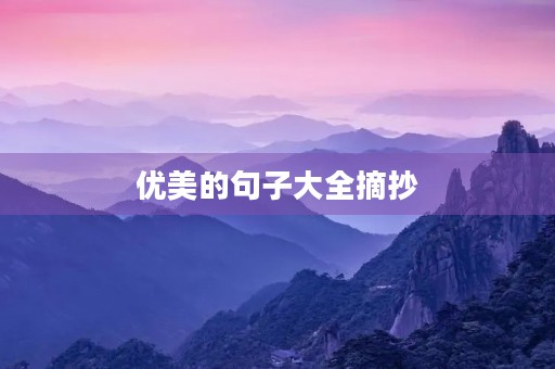 优美的句子大全摘抄(优美的句子大全摘抄大全)