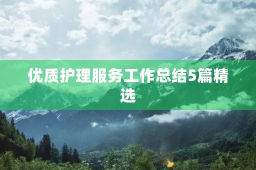 优质护理服务工作总结5篇精选
