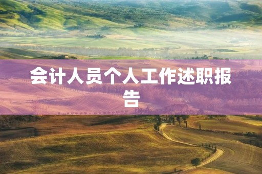 会计人员个人工作述职报告 会计人员个人工作述职报告