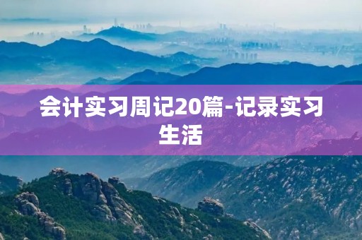 会计实习周记20篇-记录实习生活,分享实习经验 会计实习周记20篇-记录实习生活,分享实习经验