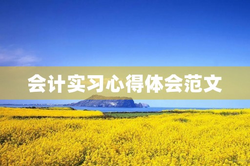会计实习心得体会范文