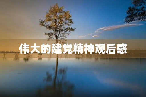 伟大的建党精神观后感 伟大的建党精神观后感