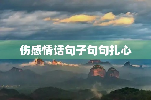 伤感情话句子句句扎心(伤感情话句子句句扎心一个人)