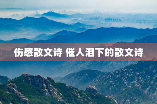 伤感散文诗 催人泪下的散文诗