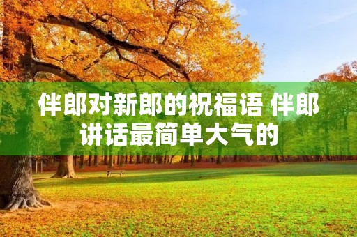 伴郎对新郎的祝福语 伴郎讲话最简单大气的