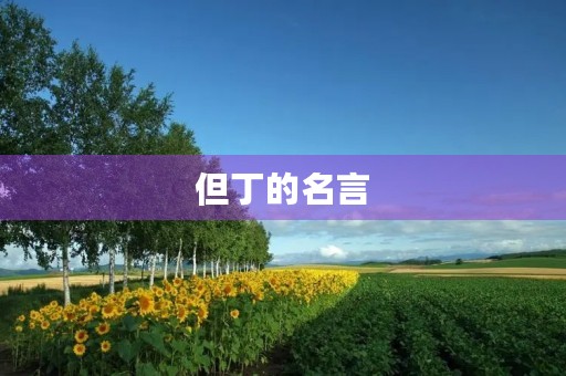 但丁的名言，但丁的名言走自己的路,让别人说去吧