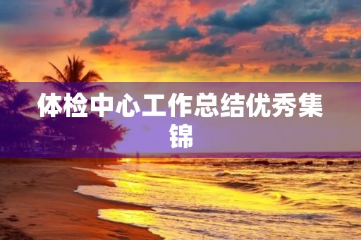 体检中心工作总结优秀集锦