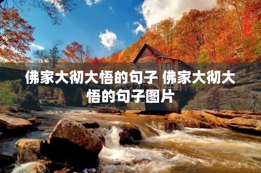 佛家大彻大悟的句子 佛家大彻大悟的句子图片