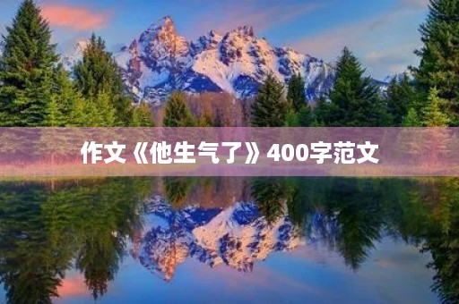 作文《他生气了》400字范文