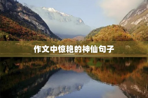 作文中惊艳的神仙句子 作文中惊艳的神仙句子