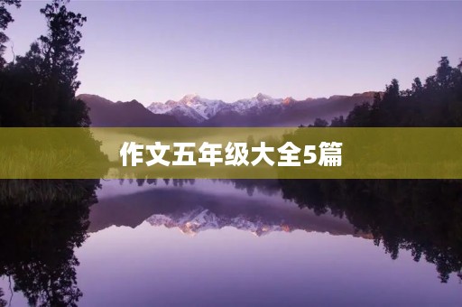 作文五年级大全5篇 作文五年级大全5篇